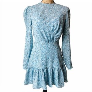 NWT Finders Keepers Blossom Mini Dress Blue Sz S